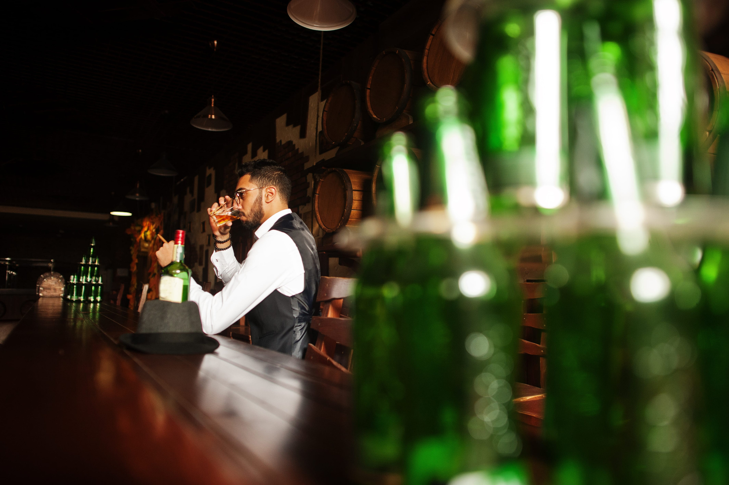 bartender drinking