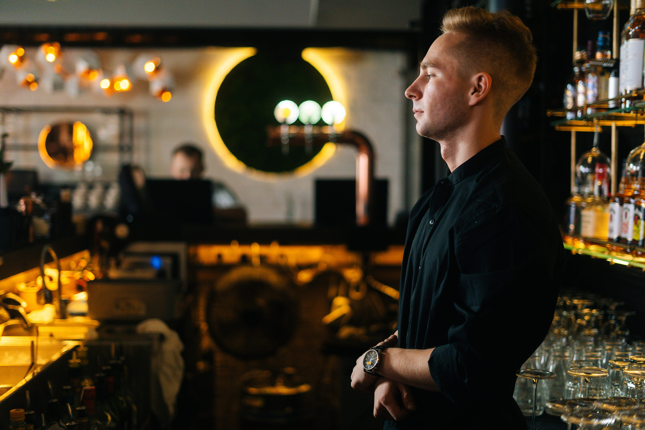 isolated bartender