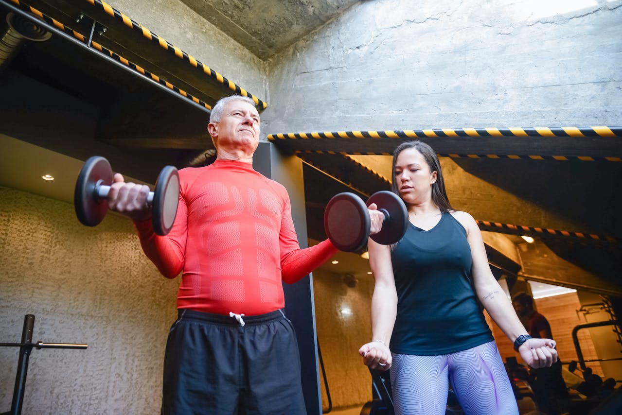 gym member being guided