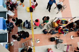 PHUKET, THAILAND, - NOVEMBER 06, 2015: interior of Phuket International Airport. The airport plays a major role in Thailand's tourism industry, as Phuket Island is a popular resort destination.