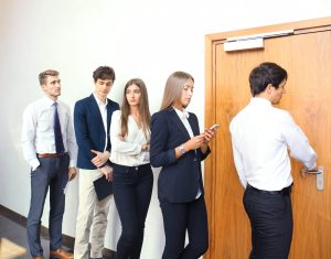 Business people waiting for the job interview.